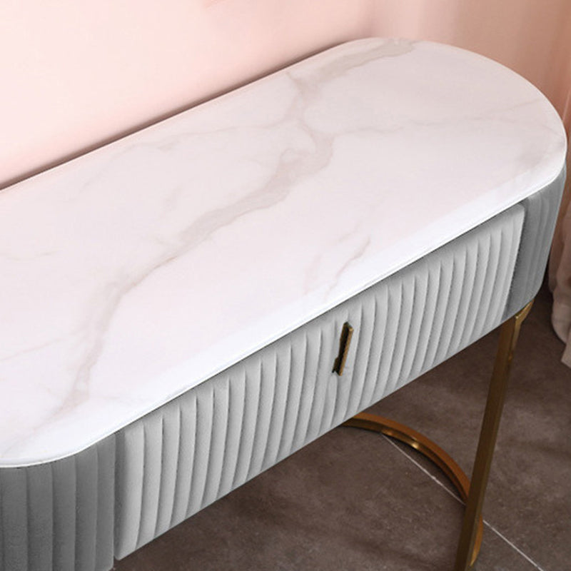 Glam Marble Top Vanity Table 30.15" H Makeup Dressing Table Set Clearhalo 'Bedroom Furniture' 'furn' 'furn_makeup_vanities' 'Furniture' 'Makeup Vanities' 'makeup_vanities' 5810414