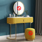 Glam Marble Top Vanity Table 30.15" H Makeup Dressing Table Set Makeup Vanity Yellow Clearhalo 'Bedroom Furniture' 'furn' 'furn_makeup_vanities' 'Furniture' 'Makeup Vanities' 'makeup_vanities' 5810417