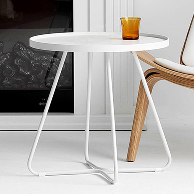 17.7"/19.7" Tall Metal Round Tray Top Side Table Iron Sled End Table Clearhalo 'Coffee & Accent Tables' 'End & Side Tables' 'end_side_tables' 'furn' 'furn_end_side_tables' 'Furniture' 'Living Room Furniture' 5810434