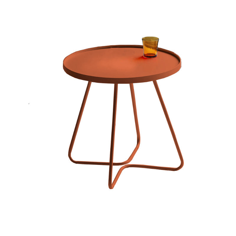 17.7"/19.7" Tall Metal Round Tray Top Side Table Iron Sled End Table Clearhalo 'Coffee & Accent Tables' 'End & Side Tables' 'end_side_tables' 'furn' 'furn_end_side_tables' 'Furniture' 'Living Room Furniture' 5810441