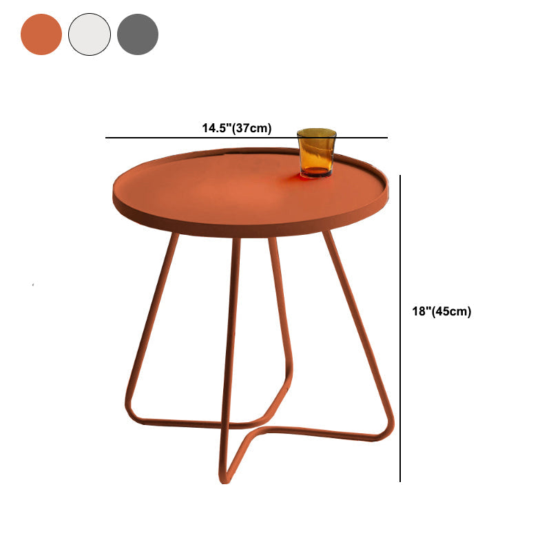 17.7"/19.7" Tall Metal Round Tray Top Side Table Iron Sled End Table Clearhalo 'Coffee & Accent Tables' 'End & Side Tables' 'end_side_tables' 'furn' 'furn_end_side_tables' 'Furniture' 'Living Room Furniture' 5810443