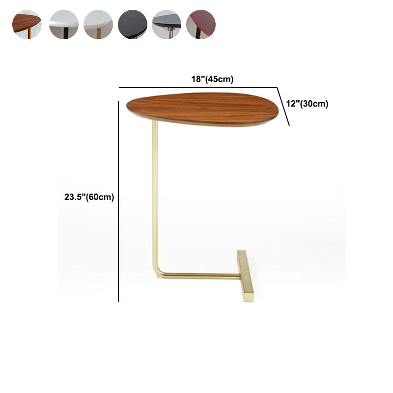 Nordic C Side Table Round Minimalist Solid Wood End Table for Living Room
