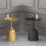 Pedestal Tray Top End Table Mid-Century Round Minimalist Side Table