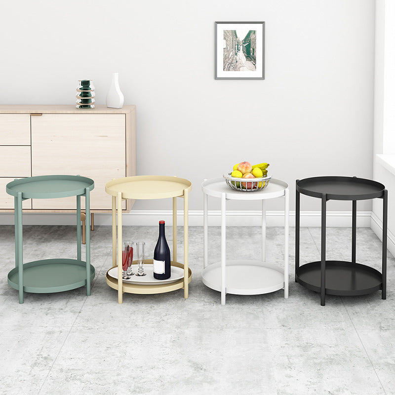 Round Metal Table Plate 4 Legs Base Tray Table Top Side Table