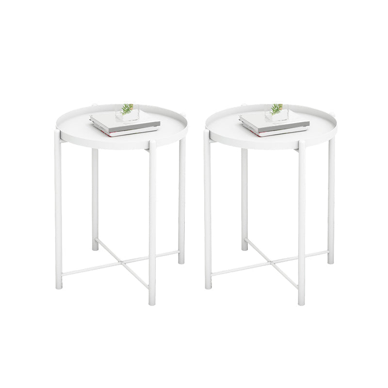 Round Metal Table Plate 4 Legs Base Tray Table Top Side Table