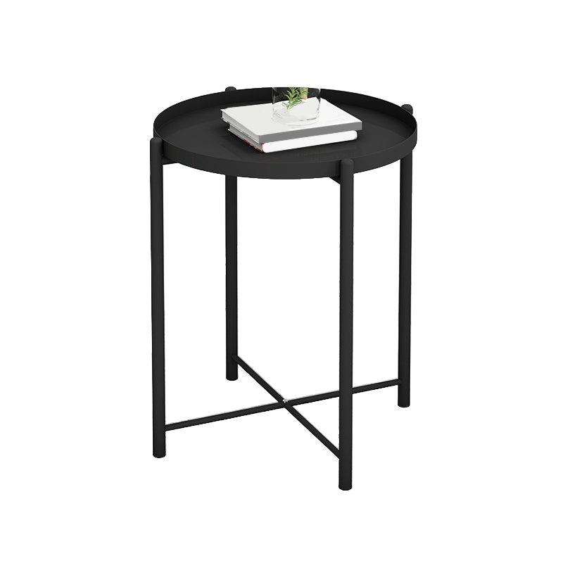 Round Metal Table Plate 4 Legs Base Tray Table Top Side Table