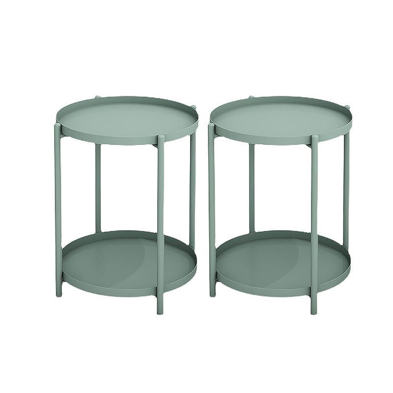 Round Metal Table Plate 4 Legs Base Tray Table Top Side Table