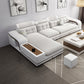 Velvet and Faux Leather Sloped Arms Modular Sectionals Sofa for Living Room 134"L x 71"W x 33.5"H Clearhalo 'furn' 'furn_sectionals' 'Furniture' 'Living Room Furniture' 'Sectionals' 5810825