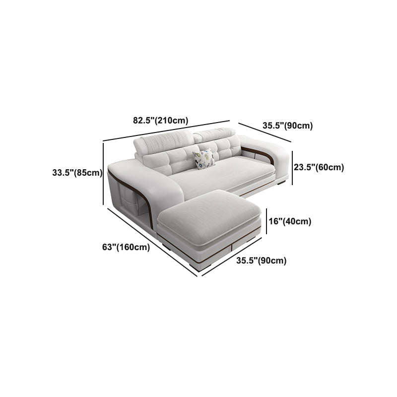 Velvet and Faux Leather Sloped Arms Modular Sectionals Sofa for Living Room Clearhalo 'furn' 'furn_sectionals' 'Furniture' 'Living Room Furniture' 'Sectionals' 5810843