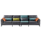 Dark Gray Pillowed Back Cushions Contemporary Stain-Resistant Sofa 142"L x 37"W x 31"H Clearhalo 'furn' 'furn_sectionals' 'Furniture' 'Living Room Furniture' 'Sectionals' 5810848