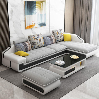 Contemporary L-Shape Modular Furniture Sectionals for Four People