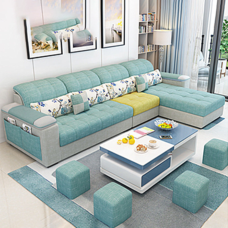Pillow Top Arm Sofa with Storage and Ottoman Included for Living Room