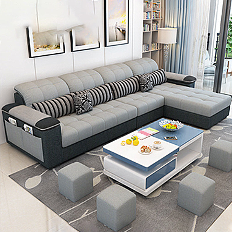 Pillow Top Arm Sofa with Storage and Ottoman Included for Living Room
