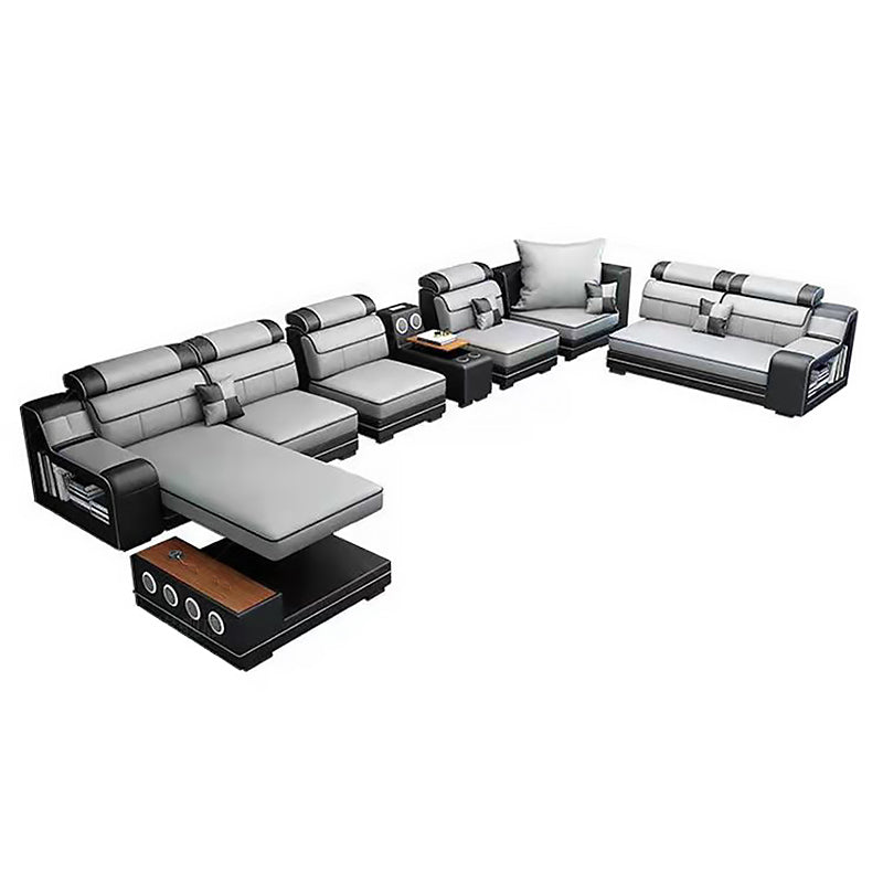 141.73"D x 94.5"W x 35.43"H Cushion Back Sloped Arms Sectionals with Storage