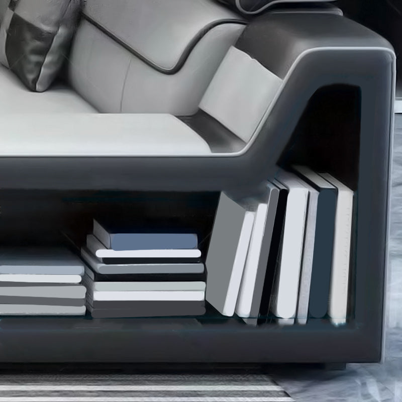 141.73"D x 94.5"W x 35.43"H Cushion Back Sloped Arms Sectionals with Storage