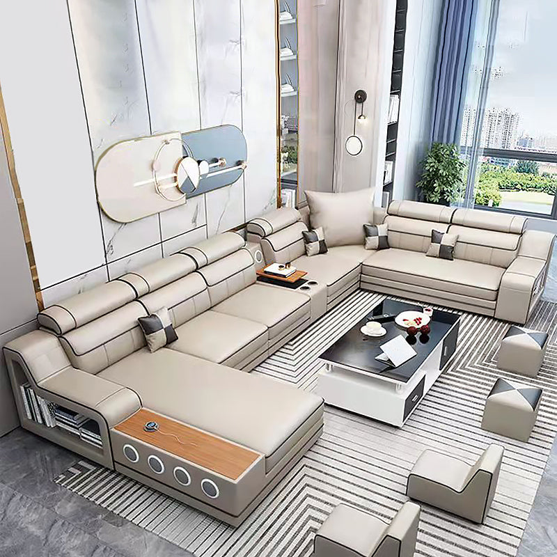 141.73"D x 94.5"W x 35.43"H Cushion Back Sloped Arms Sectionals with Storage