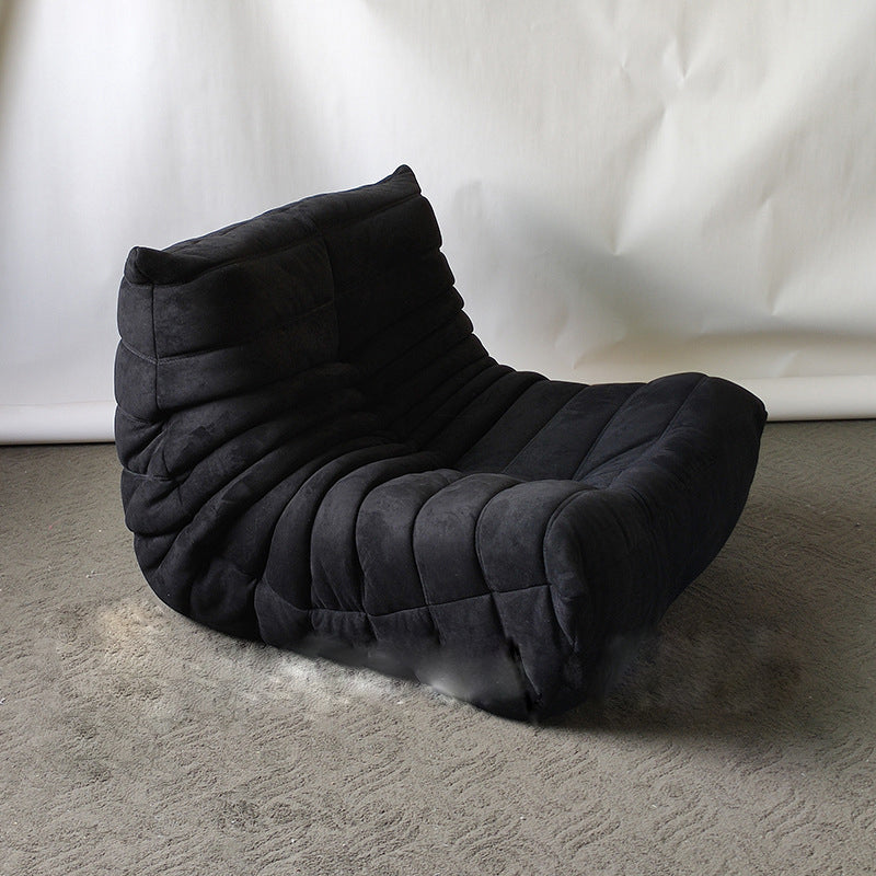 Modern Style Deerskin Velvet without HandrailsParsons Chair with Fixed Backrest Black Clearhalo 'Accent Chairs' 'accent_chairs' 'Chairs & Seating' 'furn' 'furn_accent_chairs' 'Furniture' 'Living Room Furniture' 5810909