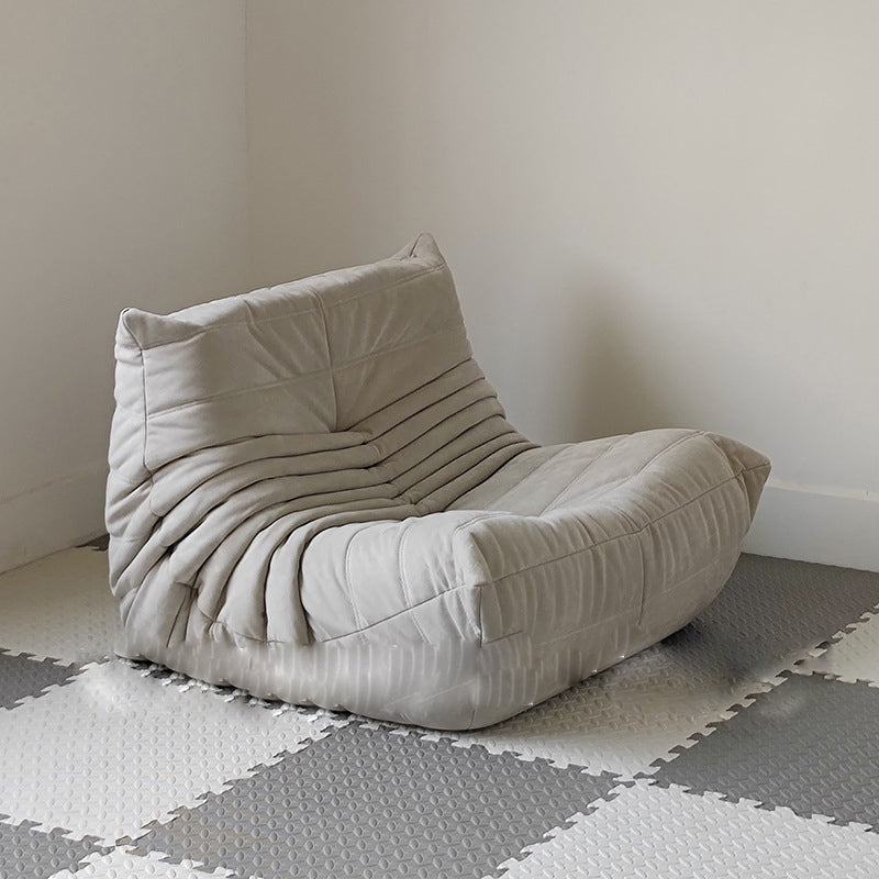 Modern Style Deerskin Velvet without HandrailsParsons Chair with Fixed Backrest Cream Gray Clearhalo 'Accent Chairs' 'accent_chairs' 'Chairs & Seating' 'furn' 'furn_accent_chairs' 'Furniture' 'Living Room Furniture' 5810916