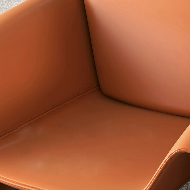 Sedia materializzata in pelle di corrimano in stile moderno con schiena fissa