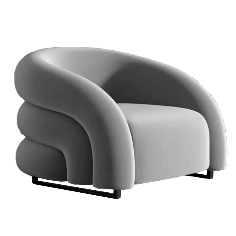 33.07" Wide Scandinavian Style Single Sofa Chair Microfiber Arm Chair Grey Clearhalo 'Accent Chairs' 'accent_chairs' 'Chairs & Seating' 'furn' 'furn_accent_chairs' 'Furniture' 'Living Room Furniture' 5810951