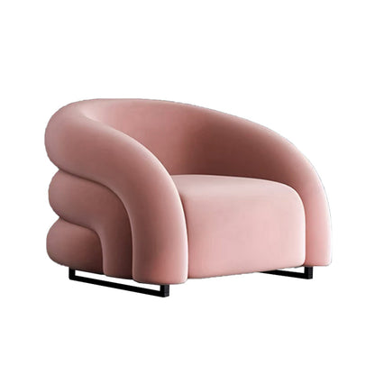 33.07" Wide Scandinavian Style Single Sofa Chair Microfiber Arm Chair Pink Clearhalo 'Accent Chairs' 'accent_chairs' 'Chairs & Seating' 'furn' 'furn_accent_chairs' 'Furniture' 'Living Room Furniture' 5810960