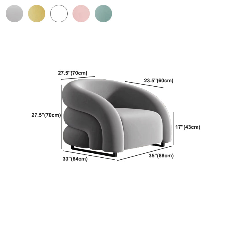 33.07" Wide Scandinavian Style Single Sofa Chair Microfiber Arm Chair Clearhalo 'Accent Chairs' 'accent_chairs' 'Chairs & Seating' 'furn' 'furn_accent_chairs' 'Furniture' 'Living Room Furniture' 5810966