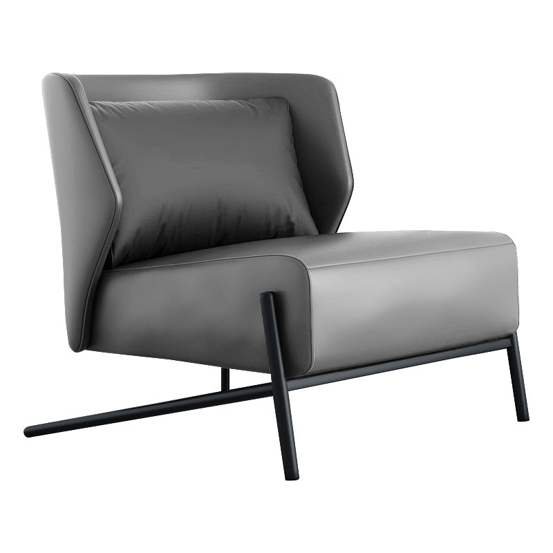 28.3"Wide Tight Back Armless Single Lounge Chair for Bedroom Dark Gray Clearhalo 'Accent Chairs' 'accent_chairs' 'Chairs & Seating' 'furn' 'furn_accent_chairs' 'Furniture' 'Living Room Furniture' 5810973