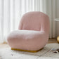 26"Wide Tight Back Armless Slipper Accent Chair in White / Pink / Grey Pink Swivel Clearhalo 'Accent Chairs' 'accent_chairs' 'Chairs & Seating' 'furn' 'furn_accent_chairs' 'Furniture' 'Living Room Furniture' 5811003