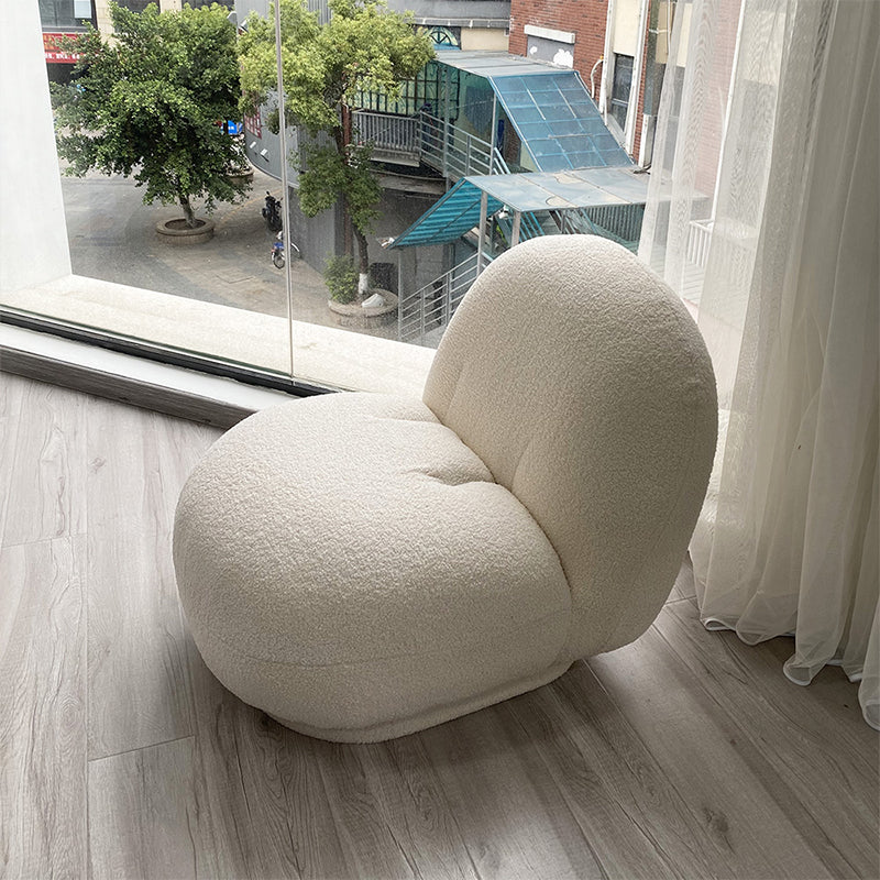 26"Wide Tight Back Armless Slipper Accent Chair in White / Pink / Grey White Non-Swivel Clearhalo 'Accent Chairs' 'accent_chairs' 'Chairs & Seating' 'furn' 'furn_accent_chairs' 'Furniture' 'Living Room Furniture' 5811004