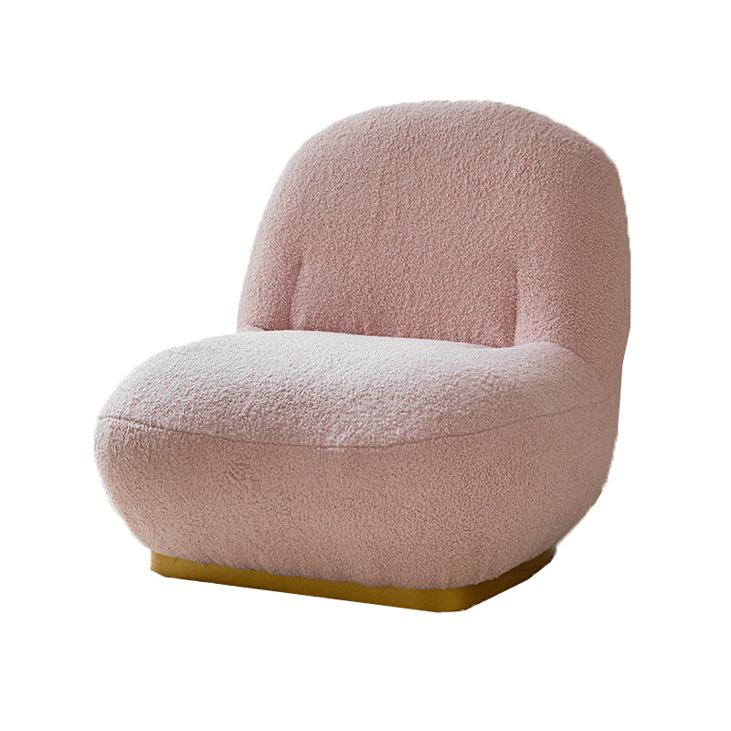 26"Wide Tight Back Armless Slipper Accent Chair in White / Pink / Grey Clearhalo 'Accent Chairs' 'accent_chairs' 'Chairs & Seating' 'furn' 'furn_accent_chairs' 'Furniture' 'Living Room Furniture' 5811007