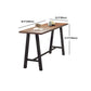 Industrial Black Metal Frame Bistro Table Brown Pine Wood Top Bar Table Clearhalo 'Bar Furniture' 'Bar Tables' 'bar_tables' 'furn' 'furn_bar_tables' 'Furniture' 'Kitchen & Dining Furniture' 5811049
