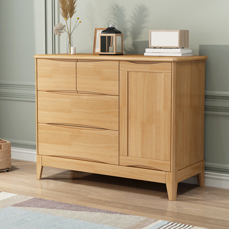 29.5"Tall 4 - Drawer Accent Cabinet, Wooden Rectangle Cabinet 39.4"L x 16.5"W x 29.5"H Natural Clearhalo 'Cabinets & Chests' 'cabinets_chests' 'furn' 'furn_cabinets_chests' 'Furniture' 'Living Room Furniture' 5811135