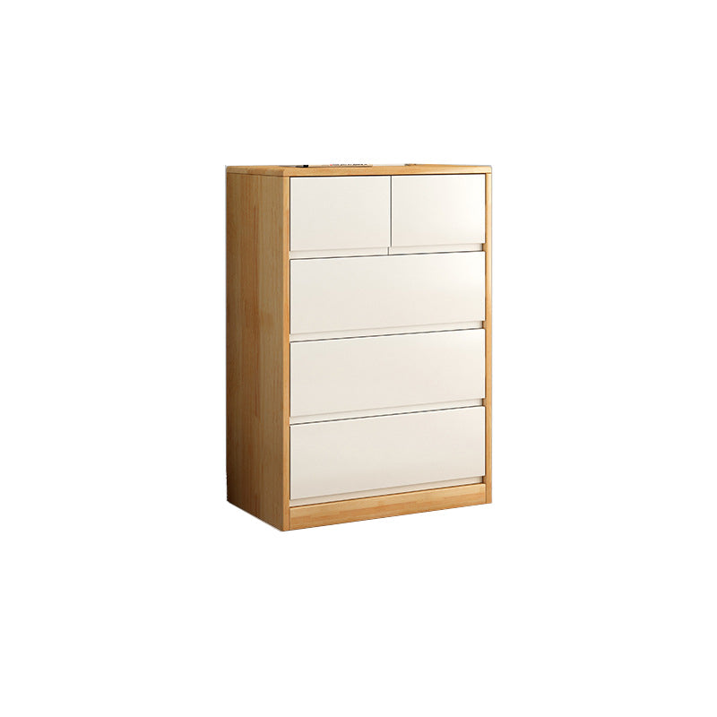 Rubberwood -Akzentkiste mit Schubladen 23,62 "lange zeitgenössische Brust