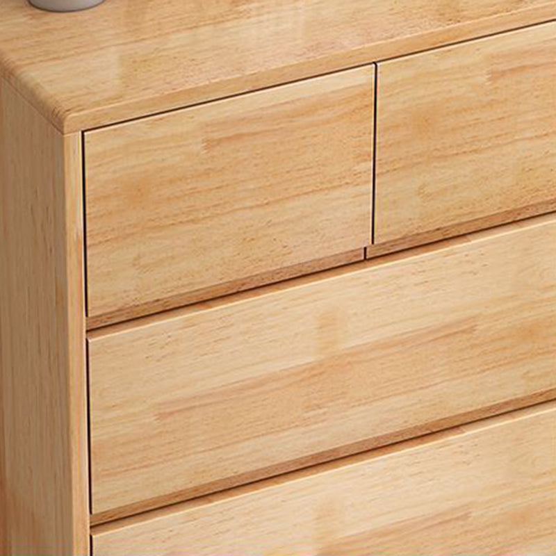 Rubberwood -Akzentkiste mit Schubladen 23,62 "lange zeitgenössische Brust