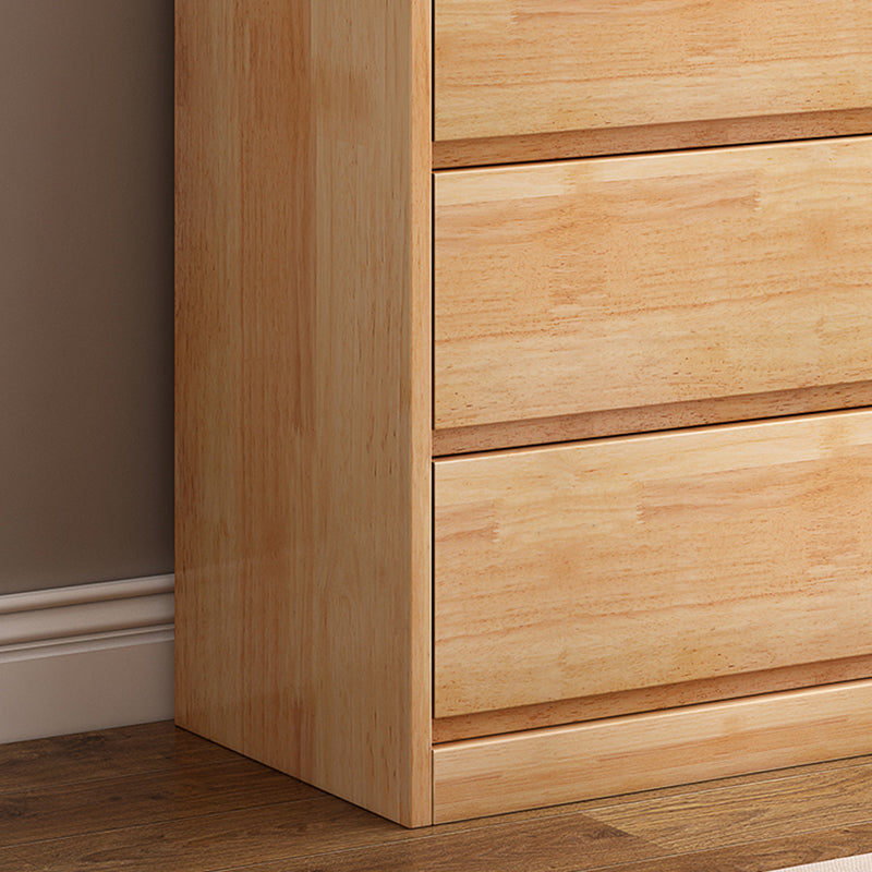 Rubberwood -Akzentkiste mit Schubladen 23,62 "lange zeitgenössische Brust