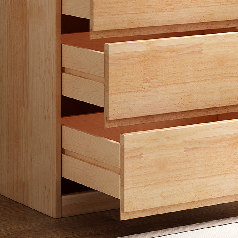 Rubberwood -Akzentkiste mit Schubladen 23,62 "lange zeitgenössische Brust