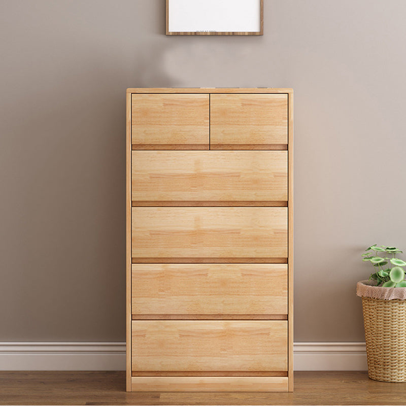 Rubberwood -Akzentkiste mit Schubladen 23,62 "lange zeitgenössische Brust