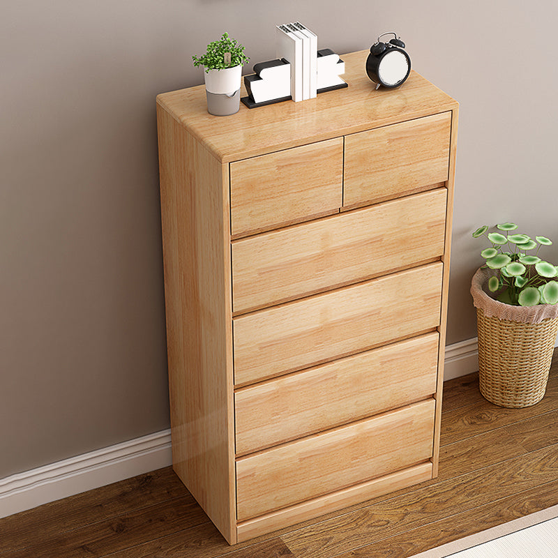 Rubberwood -Akzentkiste mit Schubladen 23,62 "lange zeitgenössische Brust