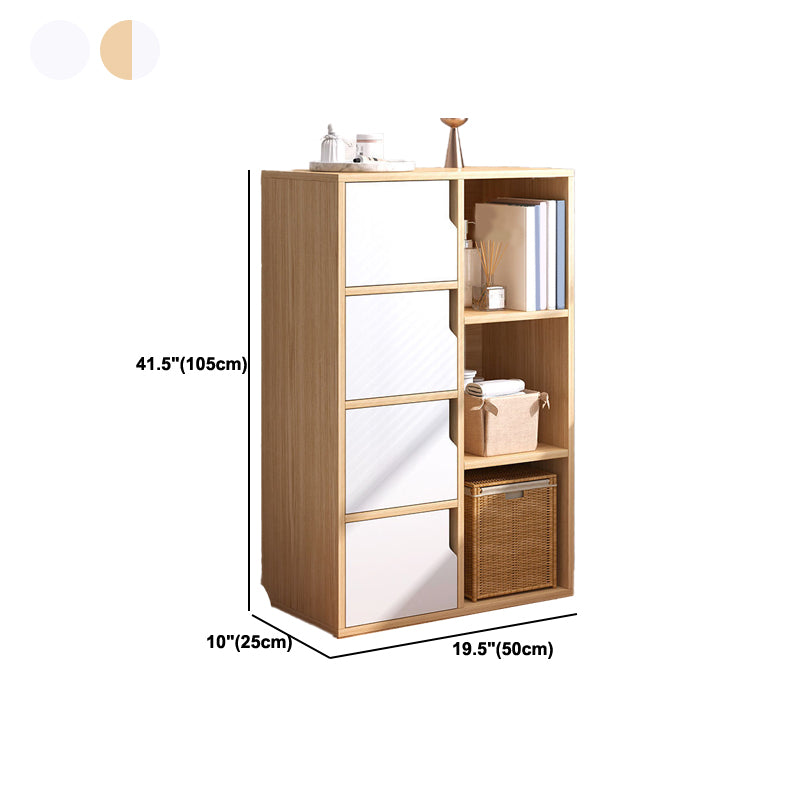 Wooden Side Cabinet with Shelves and Doors 9.44" Wide Storage Cabinet Clearhalo 'Cabinets & Chests' 'cabinets_chests' 'furn' 'furn_cabinets_chests' 'Furniture' 'Living Room Furniture' 5811237