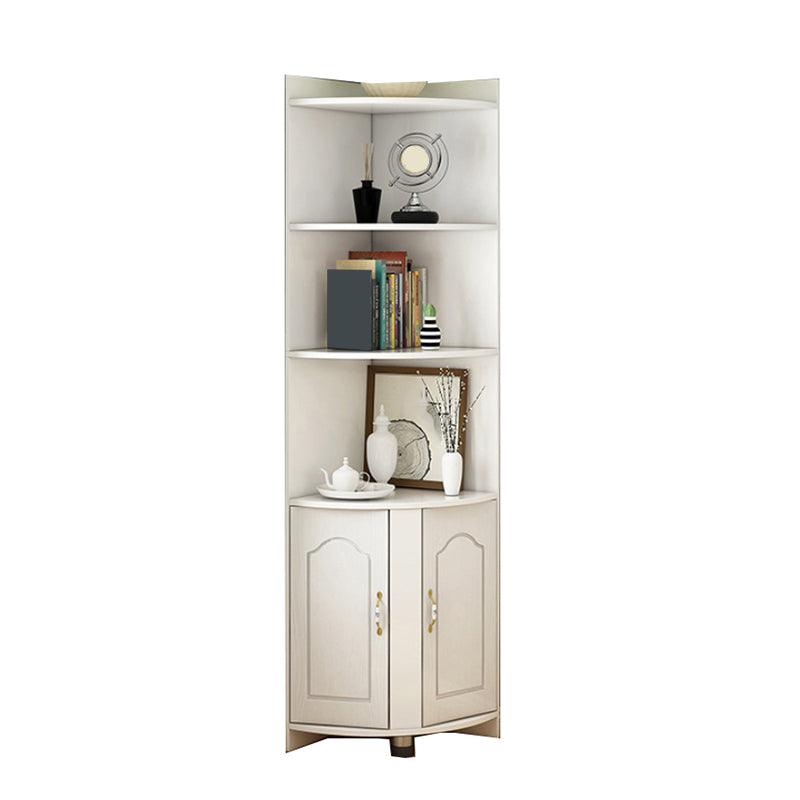 Wooden Modern Accent Cabinet Triangle Storage Cabinet with 2 Doors