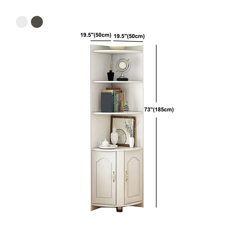 Wooden Modern Accent Cabinet Triangle Storage Cabinet with 2 Doors