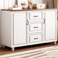 Wood Accent Chest with Chest Bun Feet and Bar Pulls,14.96 " W 47"L x 15"W x 28"H White-Brown Clearhalo 'Cabinets & Chests' 'cabinets_chests' 'furn' 'furn_cabinets_chests' 'Furniture' 'Living Room Furniture' 5811265