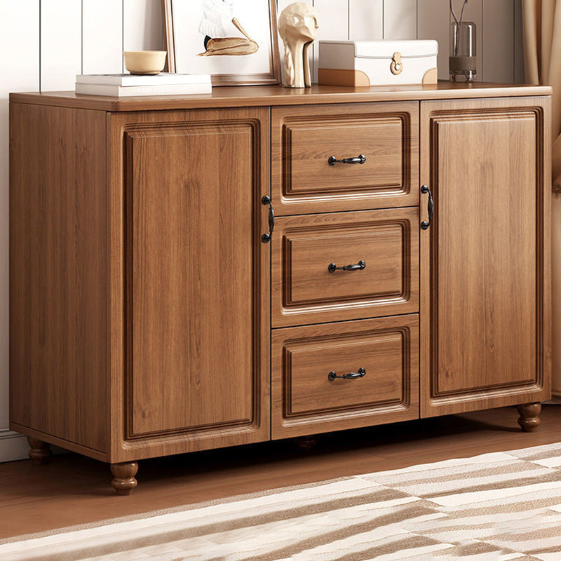 Wood Accent Chest with Chest Bun Feet and Bar Pulls,14.96 " W 47"L x 15"W x 28"H Brown Clearhalo 'Cabinets & Chests' 'cabinets_chests' 'furn' 'furn_cabinets_chests' 'Furniture' 'Living Room Furniture' 5811266