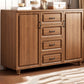 Wood Accent Chest with Chest Bun Feet and Bar Pulls,14.96 " W 47"L x 15"W x 36"H Brown Clearhalo 'Cabinets & Chests' 'cabinets_chests' 'furn' 'furn_cabinets_chests' 'Furniture' 'Living Room Furniture' 5811267