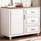 Wood Accent Chest with Chest Bun Feet and Bar Pulls,14.96 " W 31"L x 15"W x 28"H White-Brown Clearhalo 'Cabinets & Chests' 'cabinets_chests' 'furn' 'furn_cabinets_chests' 'Furniture' 'Living Room Furniture' 5811268
