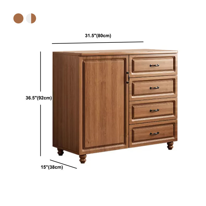 Wood Accent Chest with Chest Bun Feet and Bar Pulls,14.96 " W Clearhalo 'Cabinets & Chests' 'cabinets_chests' 'furn' 'furn_cabinets_chests' 'Furniture' 'Living Room Furniture' 5811282