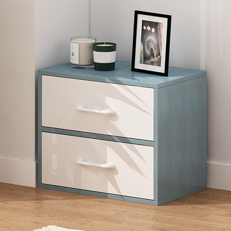 Contemporary Rectangle Gloss Finish with Drawer Chest,18.9" L 2 Blue Clearhalo 'Cabinets & Chests' 'cabinets_chests' 'furn' 'furn_cabinets_chests' 'Furniture' 'Living Room Furniture' 5811337