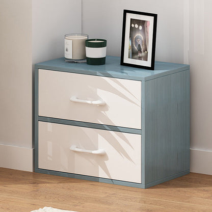Contemporary Rectangle Gloss Finish with Drawer Chest,18.9" L 2 Blue Clearhalo 'Cabinets & Chests' 'cabinets_chests' 'furn' 'furn_cabinets_chests' 'Furniture' 'Living Room Furniture' 5811337