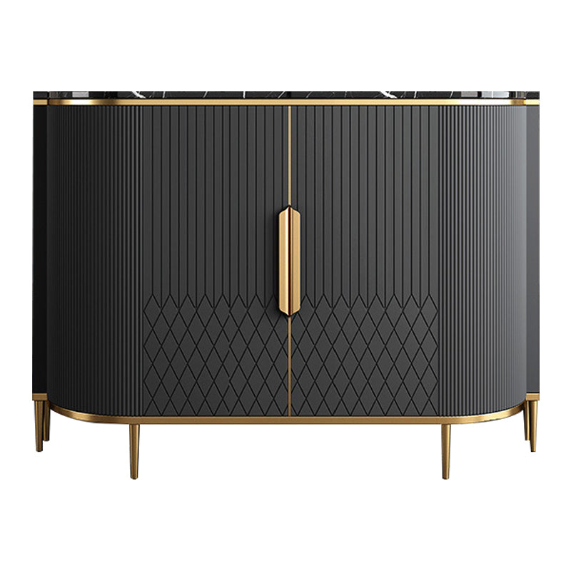 Glam -stijl Stone Buffet Sideboard 35.4 "H Deur Dining Room Buffet Server