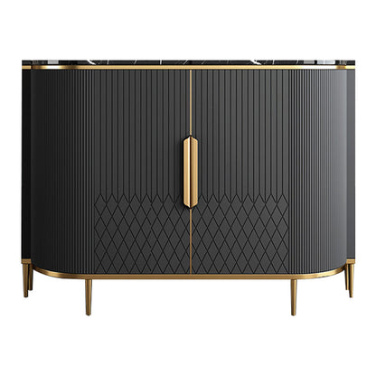 Glam -stijl Stone Buffet Sideboard 35.4 "H Deur Dining Room Buffet Server